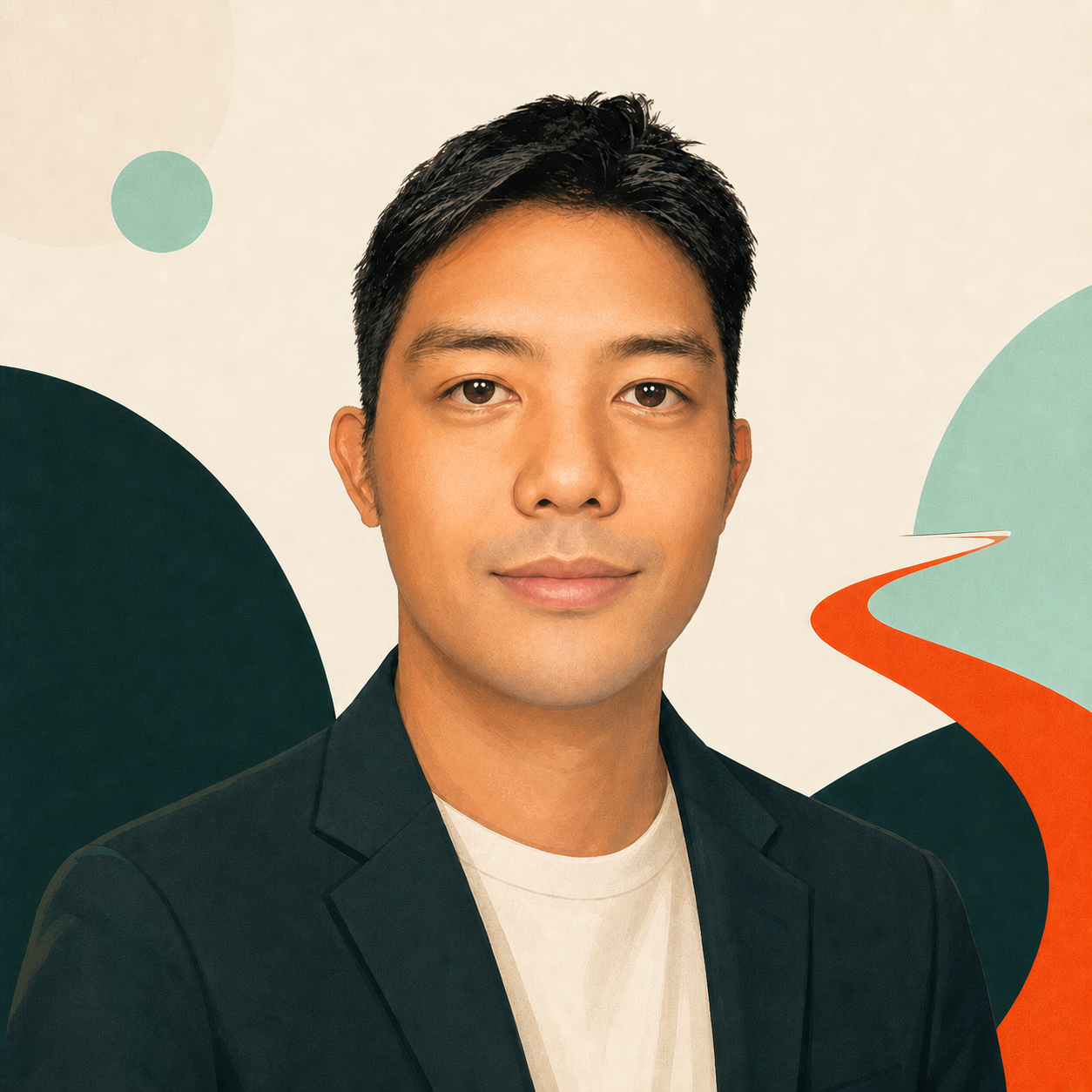 Illustrated portrait of Yuji Hirose, founder of MichiReach Digital